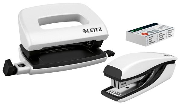 Leitz locher/hefter nexxt wow 5561 55612001 perlweiss, bundle 10 blatt - Leitz-55612001-4002432100781