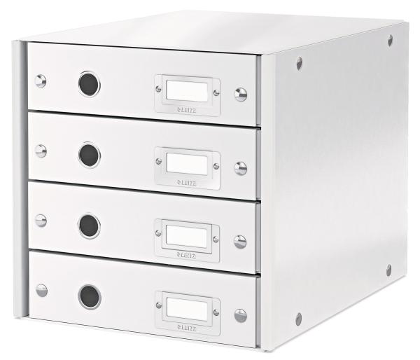 Leitz schubladenset click&store 6049-00-01 weiss 4 fächer - Leitz-6049-00-01-4002432396917