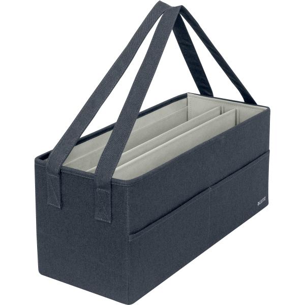 Leitz hot desk stofftasche 6444-00-89 samtgrau 3 fächer 46.5x21x20cm - Leitz-6444-00-89-4002432134625