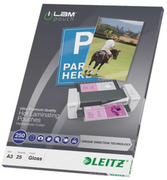 Leitz laminiertasche a3 74910000 glanz, 250my 25 stk - Leitz-74910000-4002432397754