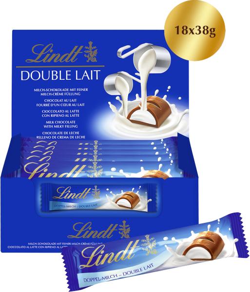 Lindt schokoladenriegel 648800 double lait 18x38g - Lindt-648800-9003600547419