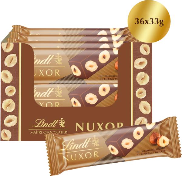 Lindt schokoladenriegel 680430 nuxor milch 36x33g - Lindt-680430-8013108795916