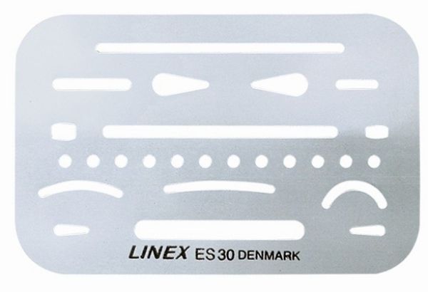Linex radierschablone 247100l mit 26 Öffnungen - Linex-247100l-5701221106377