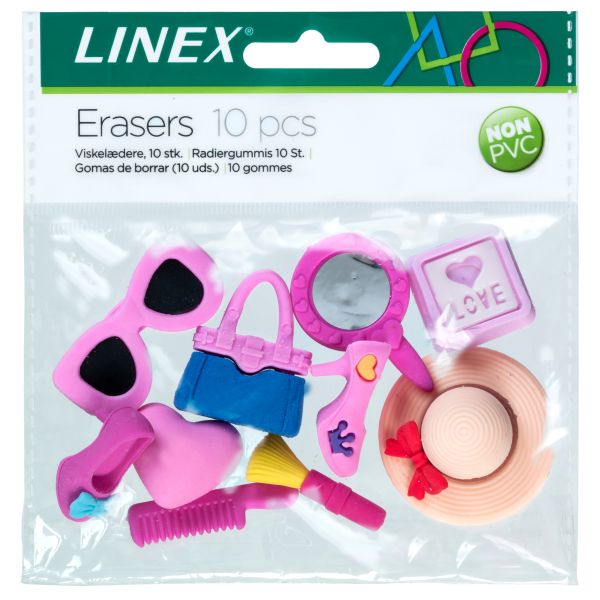 Linex radiergummi-set 400082011 girls 3d 10 stück - Linex-400082011-5705467076180