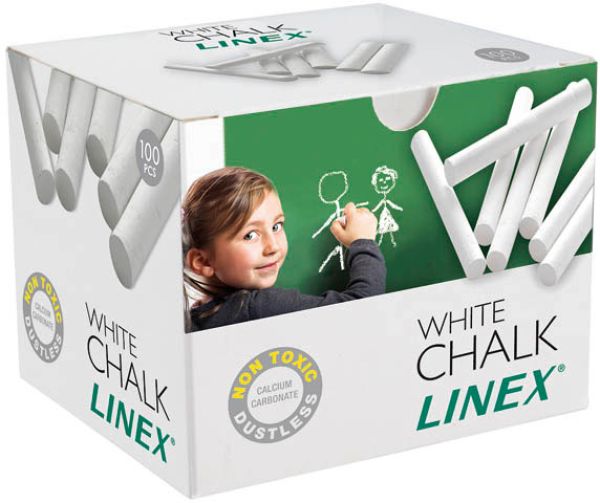 Linex tafelkreiden 474000l weiss 100 stück - Linex-474000l-5701221474001