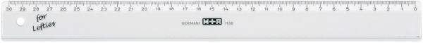 M+r flachlineal 30cm 11300090 transparent, für linkshänder - Mr-11300090-4004627221004