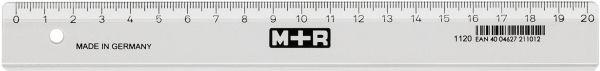 M+r schullineal,schmal 20cm 711200000 klar, skala kunststoff - Mr-711200000-4004627211012