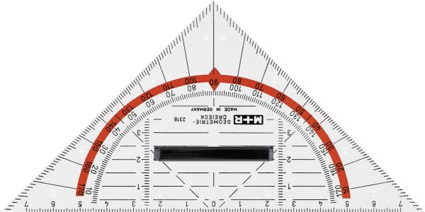 M+r geometriedreieck 14cm 723180100 abnehmb.griff acryl - Mr-723180100-4004627408009