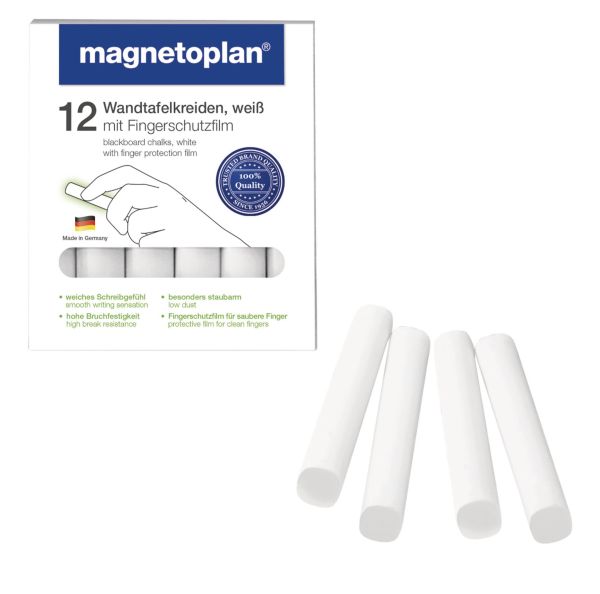 Magnetoplan kreide abgerundet 12307 weiss 12 stück - Magnetoplan-12307-4039673135005