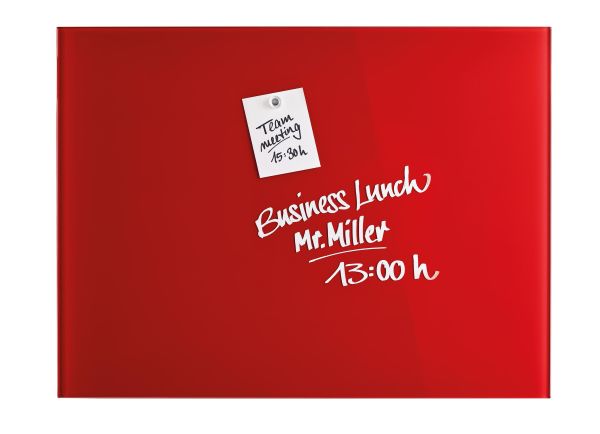 Magnetoplan design-glasboard 800x600mm 13403006 rot, magnetisch - Magnetoplan-13403006-4013695057118