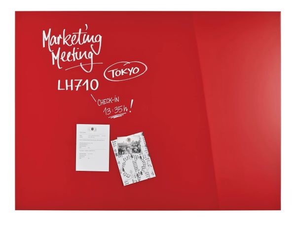 Magnetoplan design-glasboard 1200x900mm 13404006 rot, magnetisch - Magnetoplan-13404006-4013695057149