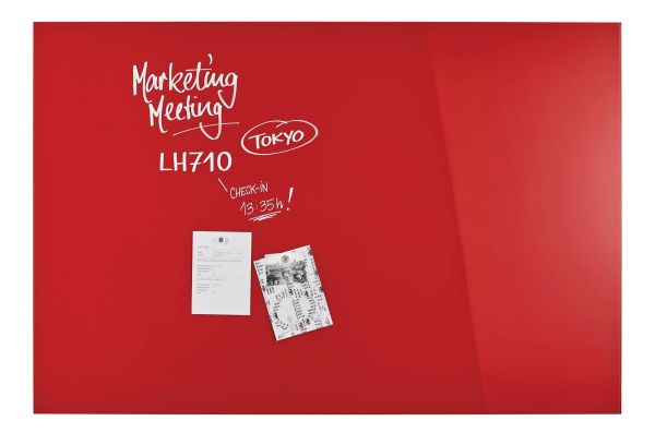 Magnetoplan design-glasboard 1500x1000mm 13408006 rot, magnetisch - Magnetoplan-13408006-4013695057170
