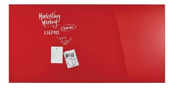 Magnetoplan design-glasboard 2000x1000mm 13409006 rot, magnetisch - Magnetoplan-13409006-4013695057200