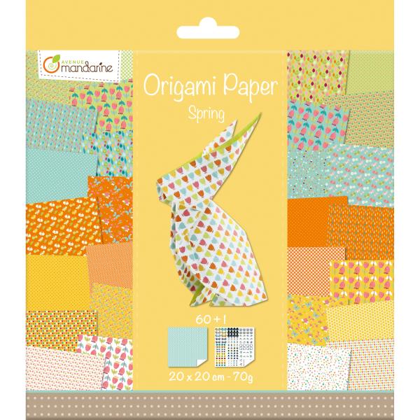 Mandarine origamipapier 20x20cm or505o frühling 70g 60 blatt - Mandarine-or505o-3609510575052