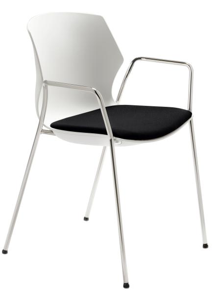 Mayer besucherstuhl ovalounge 25110102a weiss/chrome, mit armlehnen - Mayer-25110102a-4032376143919