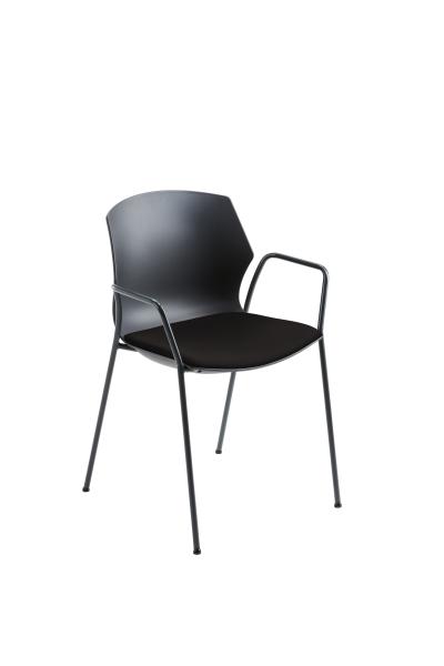 Mayer besucherstuhl ovalounge 25111701a schwarz/schwarz, m. armlehnen - Mayer-25111701a-4032376033487