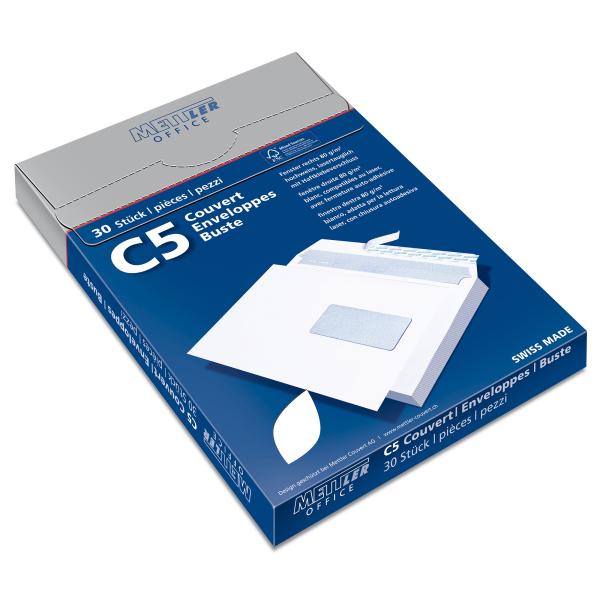 Mettler couvert fenster rechts c5 8064-100-s30 100g, hochweiss, kleber 30 stk - Mettler-8064-100-s30-7640126060019