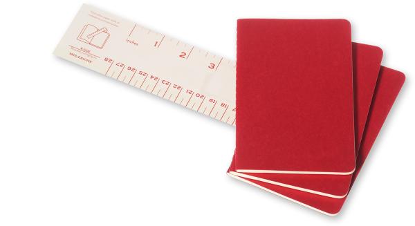 Moleskine notizheft cahier a6 097-0 blanko, rot 3 stück - Moleskine-097-0-9788862930970-03.jpg