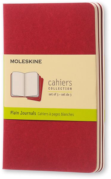 Moleskine notizheft cahier a6 097-0 blanko, rot 3 stück - Moleskine-097-0-9788862930970
