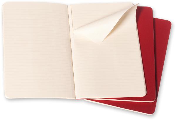 Moleskine notizheft cahier a5 101-4 liniert, rot 3 stück - Moleskine-101-4-9788862931014-02.jpg