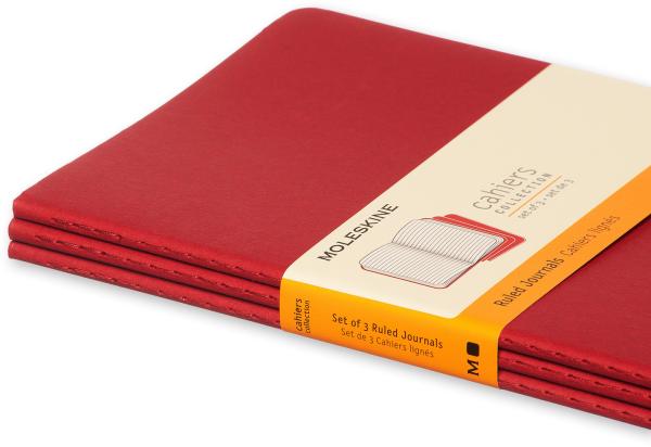 Moleskine notizheft cahier a5 101-4 liniert, rot 3 stück - Moleskine-101-4-9788862931014-05.jpg