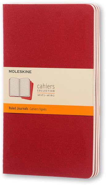Moleskine notizheft cahier a5 101-4 liniert, rot 3 stück - Moleskine-101-4-9788862931014
