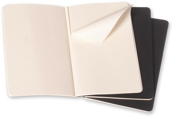 Moleskine notizheft cahier a5 496-3 kariert, schwarz 3 stück - Moleskine-496-3-9788883704963-02.jpg