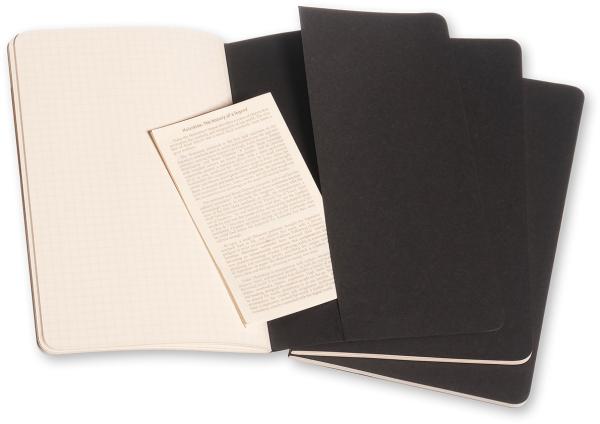 Moleskine notizheft cahier a5 496-3 kariert, schwarz 3 stück - Moleskine-496-3-9788883704963-04.jpg