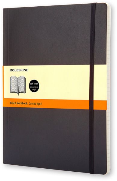 Moleskine notizbuch soft xl 722-3 liniert schwarz - Moleskine-722-3-9788883707223