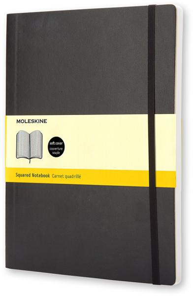 Moleskine notizbuch soft xl 724-7 kariert schwarz - Moleskine-724-7-9788883707247