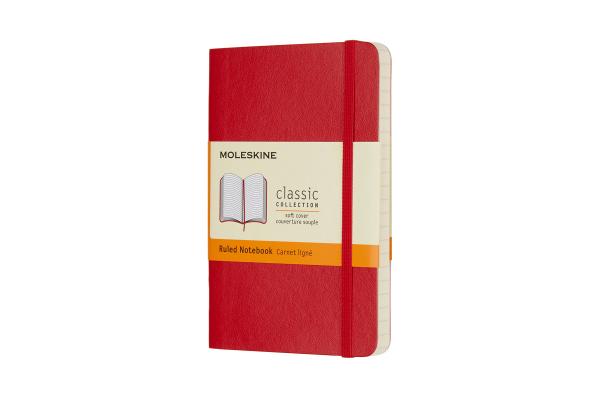 Moleskine notizbuch p/a6 854597 liniert,softcover,scharlach - Moleskine-854597-8055002854597