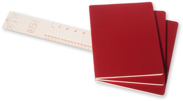 Moleskine notizheft cahier xl 25x19cm 931090 blanko, rot 3 stück - Moleskine-931090-9788862931090-03.jpg