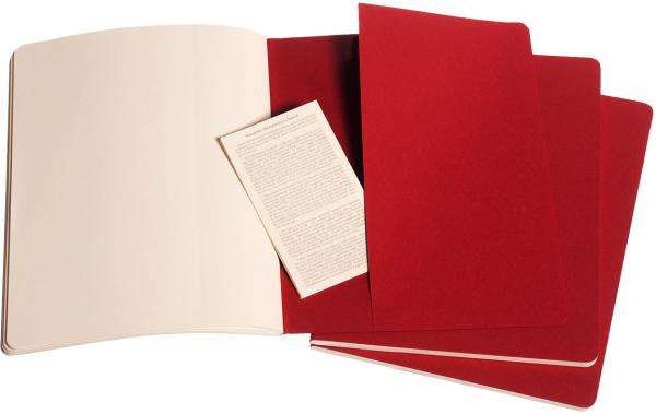 Moleskine notizheft cahier xl 25x19cm 931090 blanko, rot 3 stück - Moleskine-931090-9788862931090-04.jpg