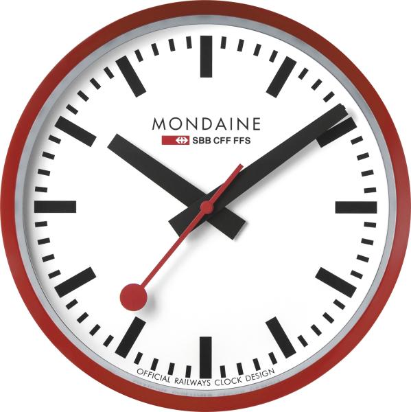 Mondaine wanduhr 250mm a990.11sbc rot/weiss - Mondaine-a99011sbc-7611382554680
