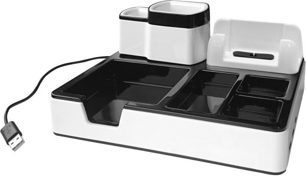 Monolith desk organizer do 003 -17 weiss-schwarz 217x187x96mm - Monolith-do-003--17-4260368033522
