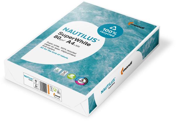 Nautilus super white kopierpapier a4 88020366 80g, recycling 500 blatt - Nautilus-88020366-9003974433196