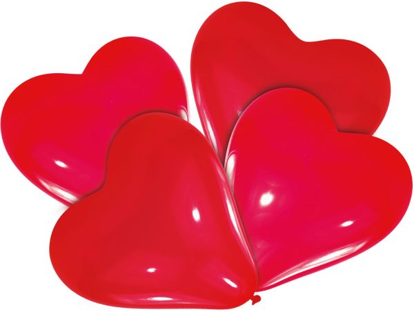 Neutral herzluftballons 6439 4 stück - Neutral-6439-4009775643913