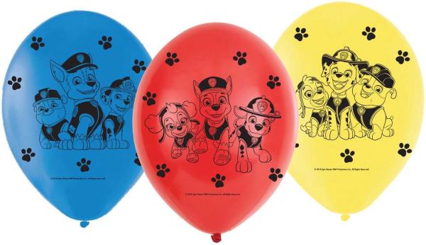Neutral ballons paw patrol 6 stk. 9903825 gelb, rot, blau 22.8cm - Neutral-9903825-0013051864187