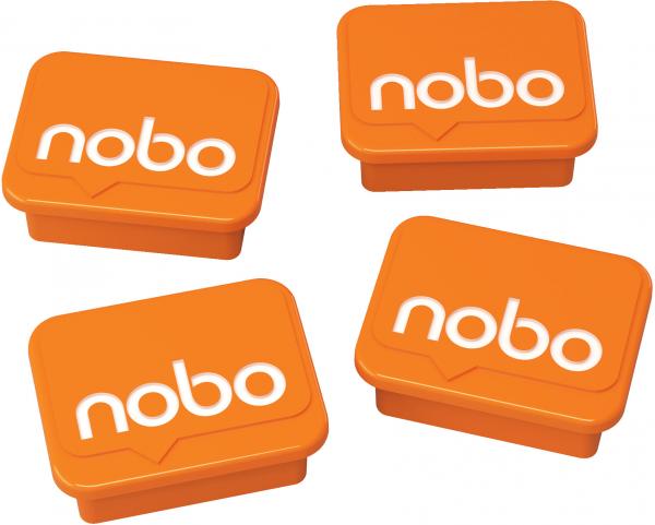 Nobo magnete 18x22mm 1905327 orange 4 stück - Nobo-1905327-5028252526135
