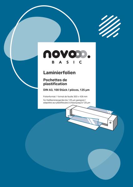Novooo laminierfolie a3 47120000 glanz, 125my 100 stück - Novooo-47120000-9010729047997