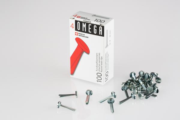 Omega rundkopfklammern 4 22mm 134020492 alu 100 stück - Omega-134020492-7610709001821