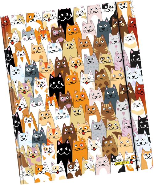 Online gummizugmappe a4 10115/6 fluffy cats - Online-10115-6-4014421101150