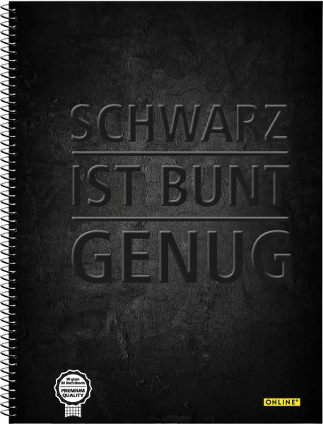 Online collegeblock schwarz a4 10122/9 kariert, 90g 80 blatt - Online-10122-9-4014421101228