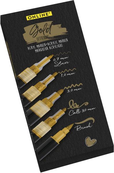 Online gold lettering set 18517 5-teilig - Online-18517-4014421185174