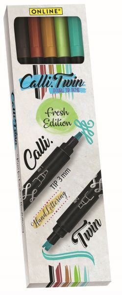 Online calli brush twin 3mm 18605 fresh edition, ass. 5 stück - Online-18605-4014421186058