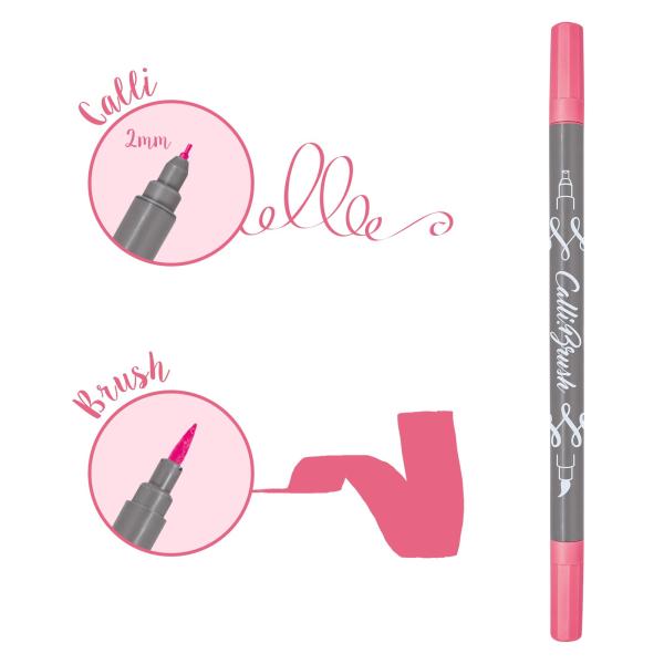 Online callibrush pen double tip 2mm 19069/6 pink - Online-19069-6-4014421190697-03.jpg