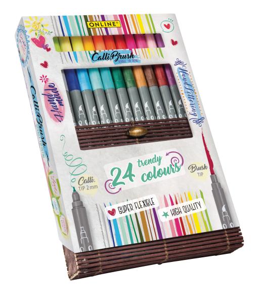 Online callibrush pen double tip 19082 bamboo case - Online-19082-4014421190826-02.jpg