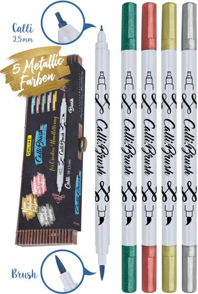 Online callibrush pen double tip 19089 metallic ass. 2.5mm - Online-19089-4014421190895-03.jpg
