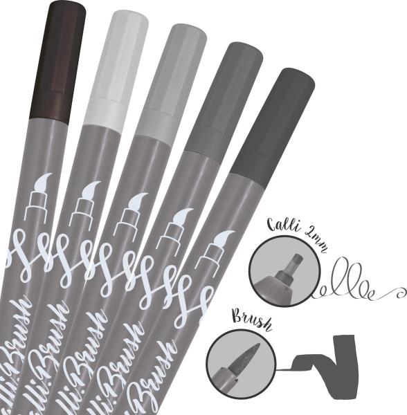 Online calli brush pens 19105 grey edition, ass. - Online-19105-4014421191052-02.jpg