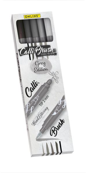 Online calli brush pens 19105 grey edition, ass. - Online-19105-4014421191052